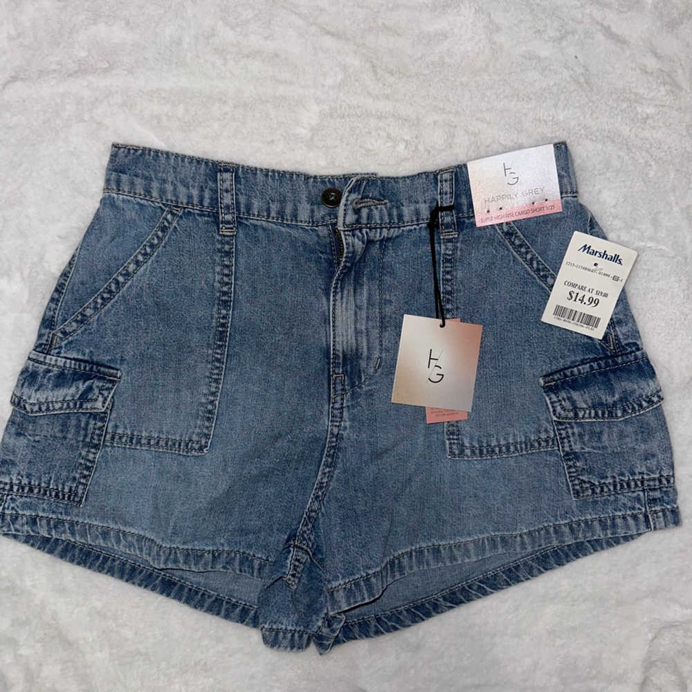 Blue Denim Cargo Shorts